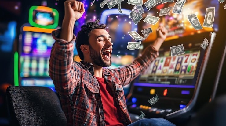Meja Caribbean Stud Poker live dealer di studio lv togel dengan kartu yang terlihat jelas